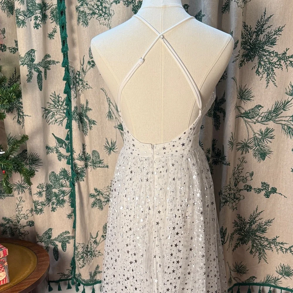 Alyce Paris Sparkling White Backless Gown - Picture 2 of 3